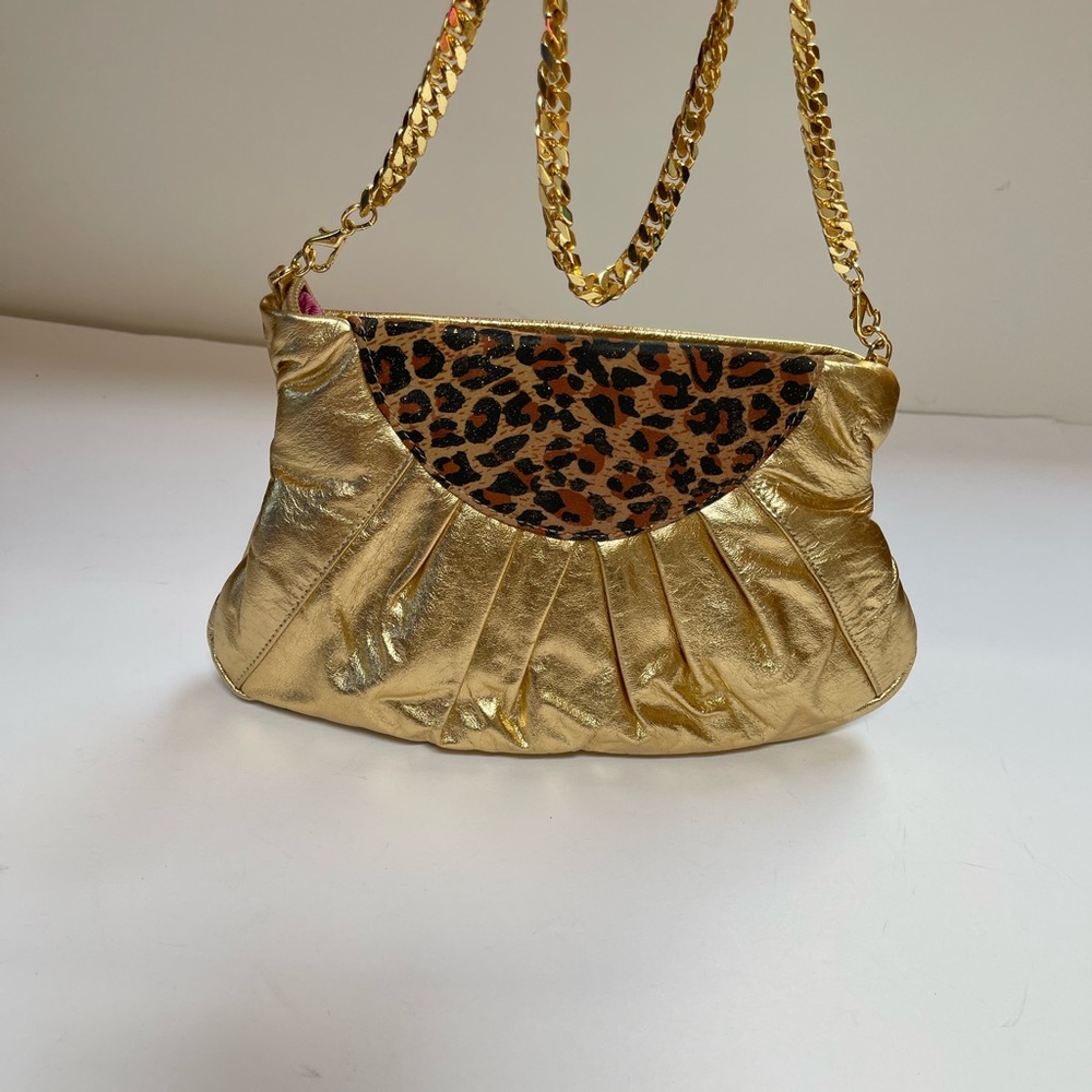 Carlos Falchi Leopard Print Shoulder/Clutch Bag